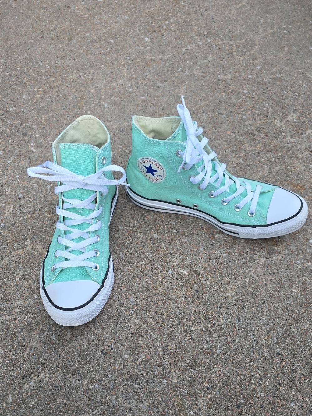 Converse All Star Mint Seafoam Green Canvas High Top Sneakers Size 10